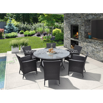 Garden aluminium Dining Table With 6 Chairs